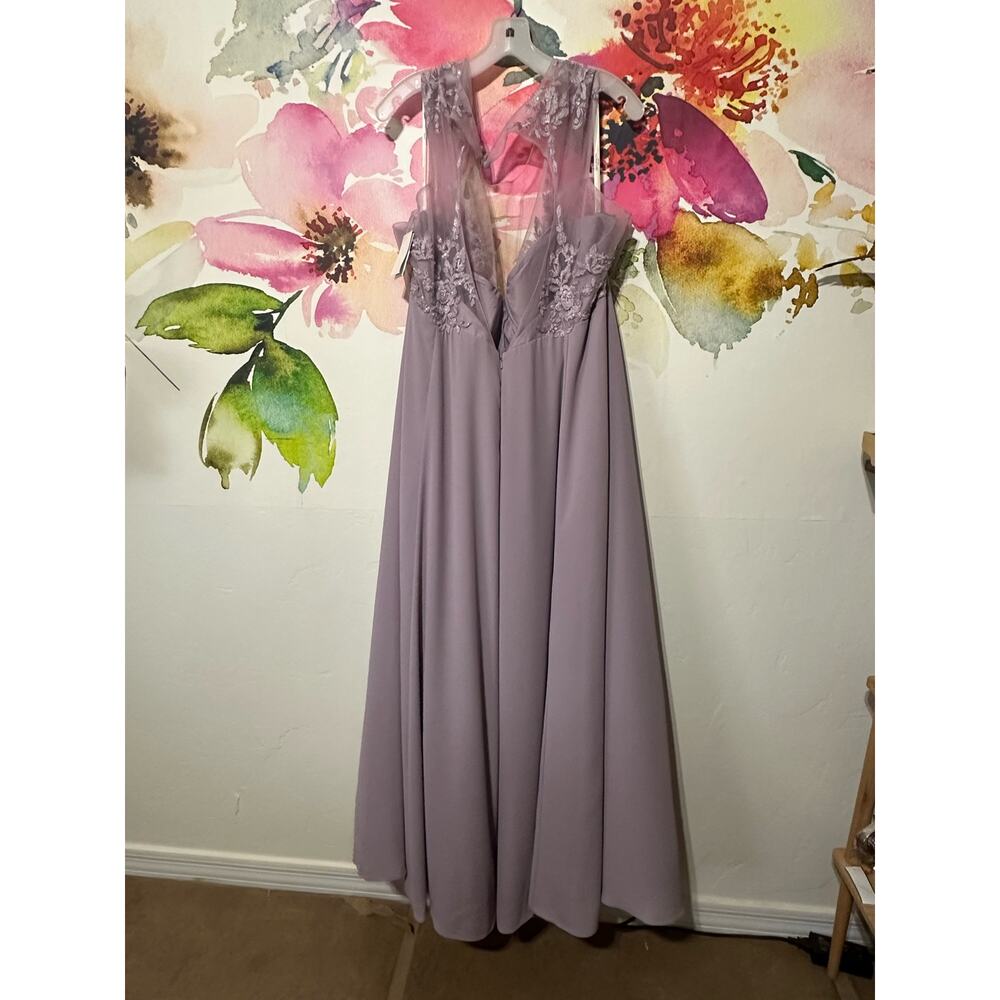Bridesmaid Dress Lavender Cap Sleeve, Lace, Plus Size Size 24, Flowy, Beachy NWT - Picture 5 of 9